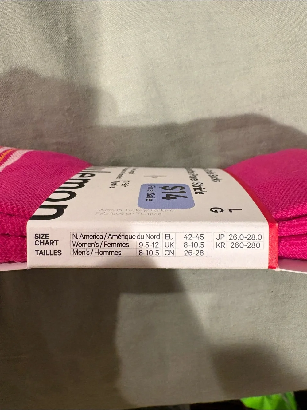 lululemon athletica Power Stride Crew Socks - Pink Stripe